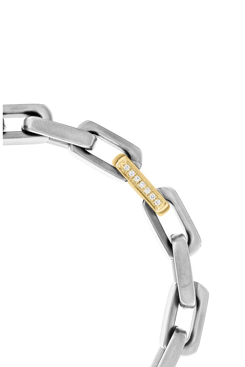 Mixed Metal Diamond Accent Link Chain Bracelet, Alternate, color, SILVER