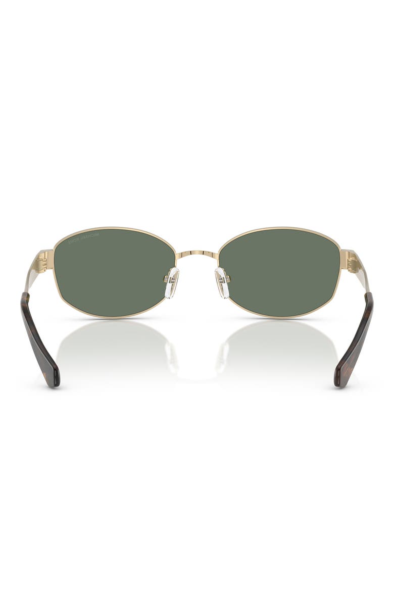 56mm Oval Sunglasses, Alternate, color, GREEN/ GOLD