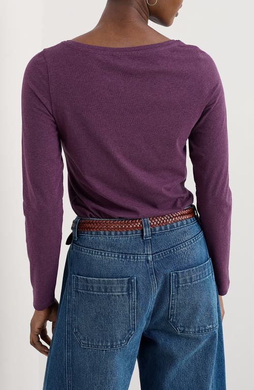 Seasalt Cornwall Easel Long Sleeve Stretch Organic Cotton Top In Purple