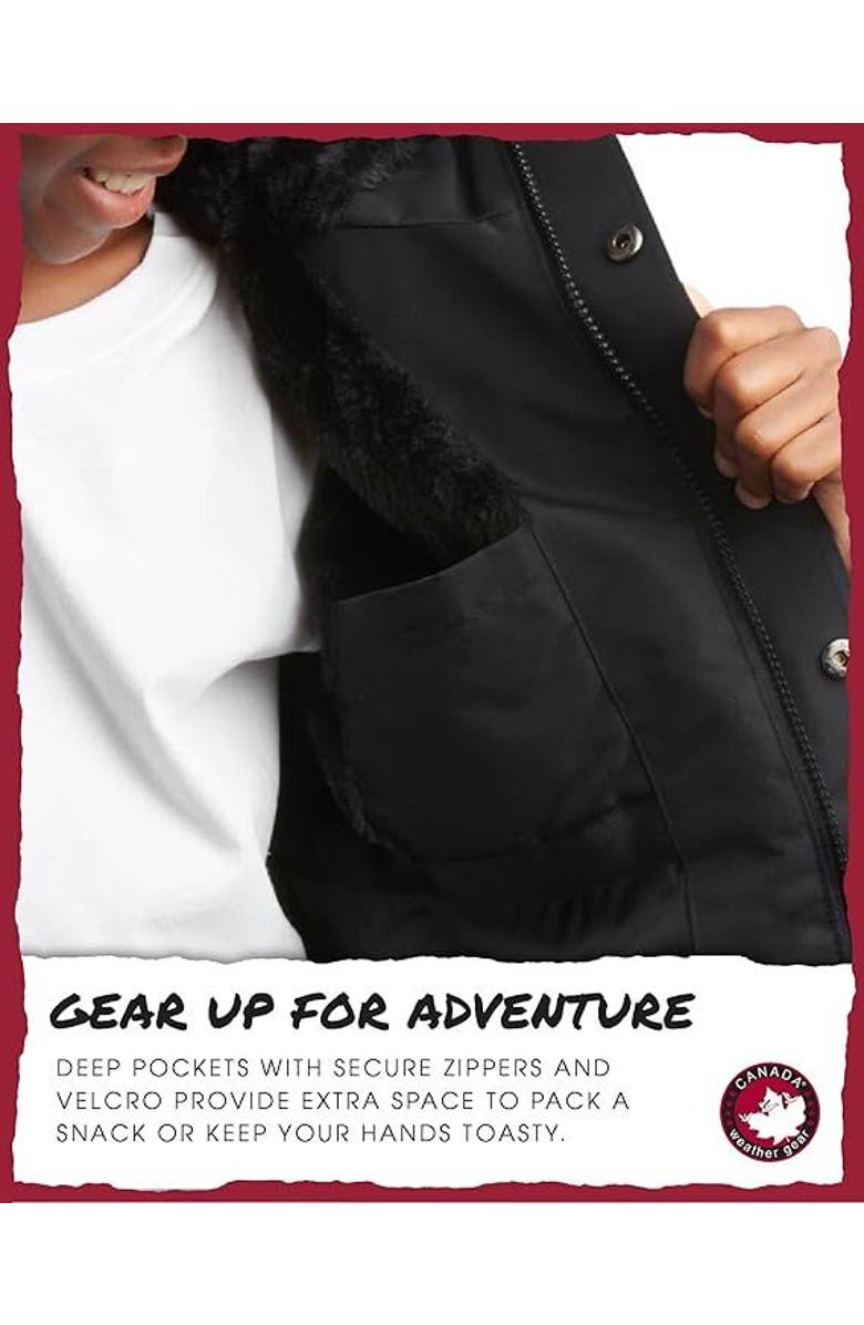 CANADA WEATHER GEAR Boys' Puffer Insulated Ski Jacket, Alternate, color, Black