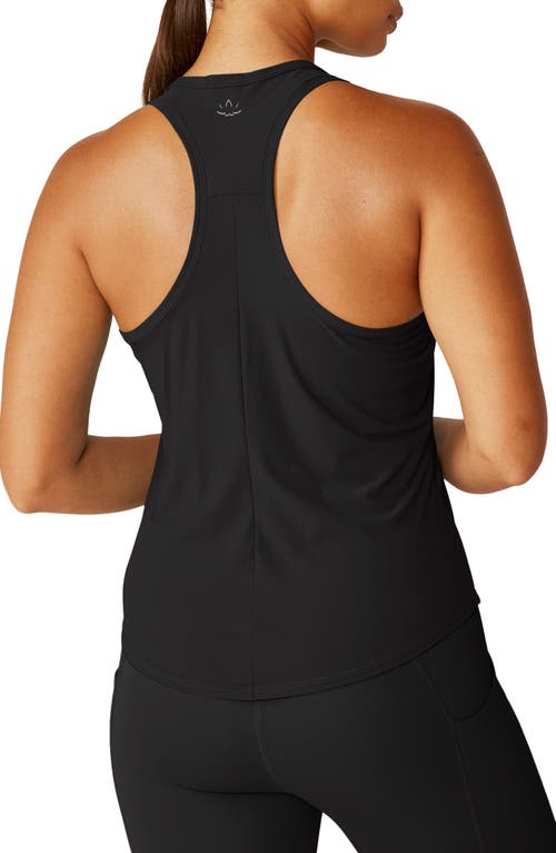 Beyond Yoga Featherweight Let It Grow Racerback Maternity Tank In Darkest Night In Black