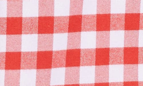 Thom Browne 4-bar Gingham Check Flannel Crop Button-up Shirt In Red