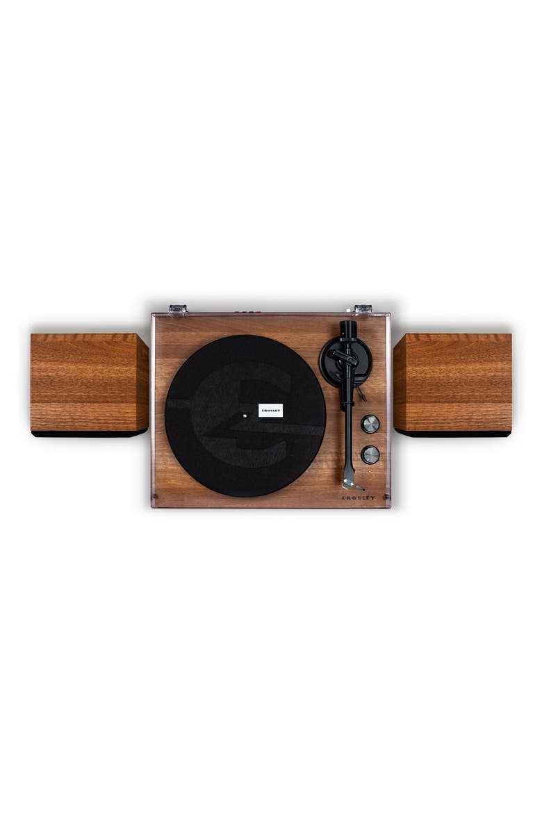 C62 Turntable & Speaker Shelf System, Alternate, color, BROWN