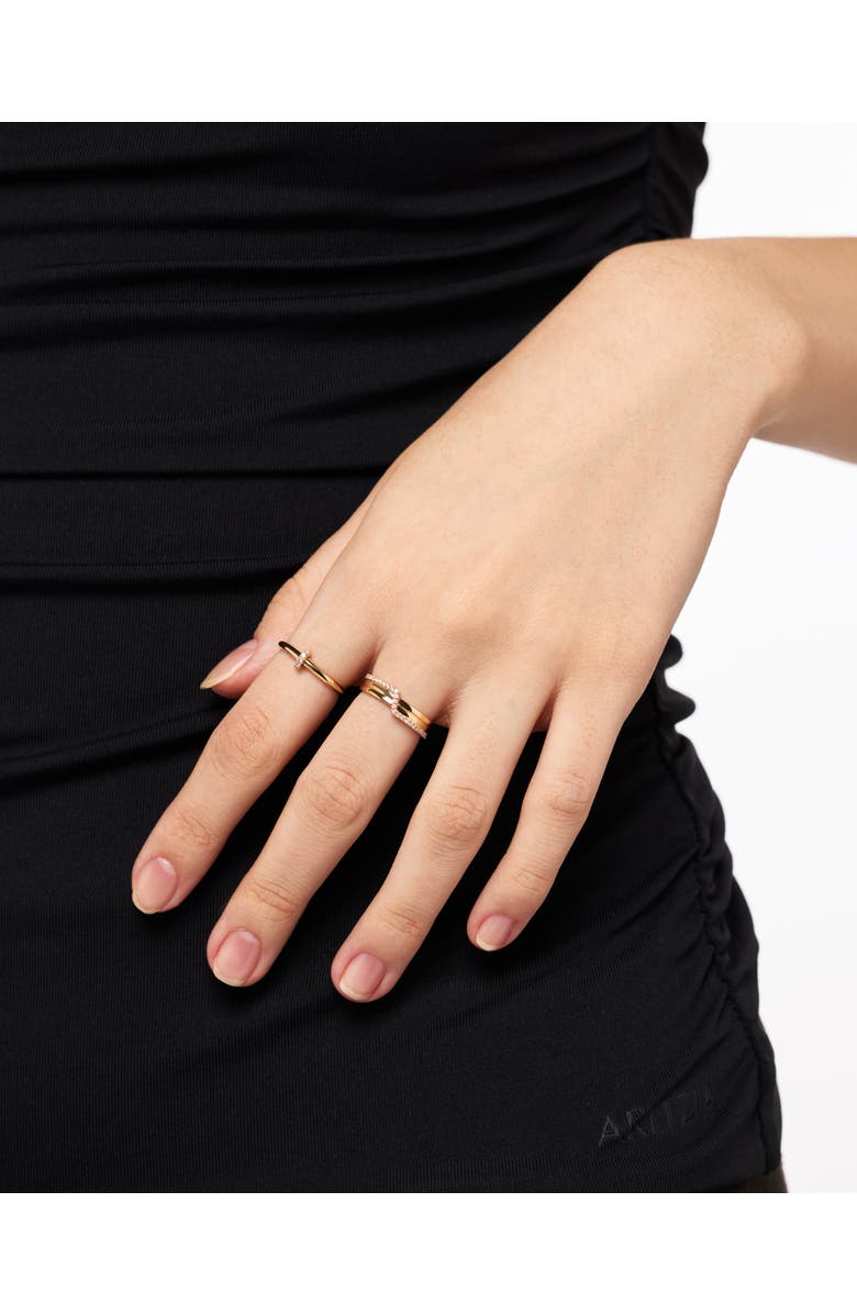 Ana Luisa Solid Yellow Gold - Diamond Link Ring, Alternate, color, Gold