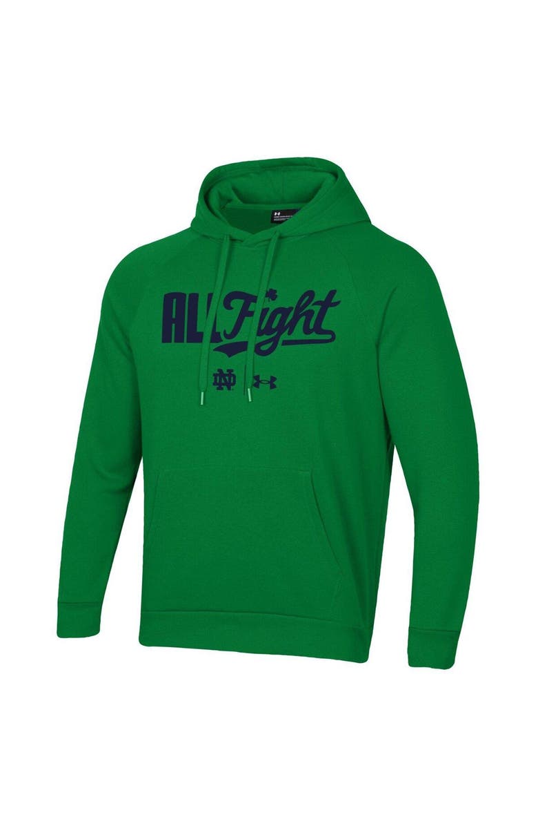 Under Armour Men's Under Armour Green Notre Dame Fighting Irish All Fight Raglan Pullover Hoodie, Alternate, color, 