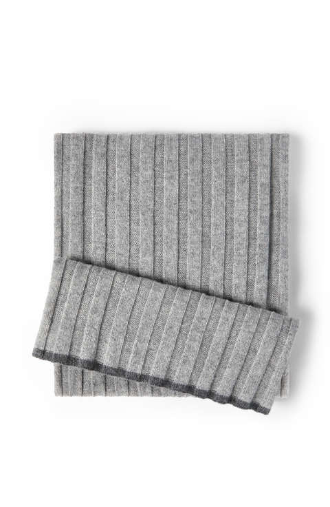 Cashmere rib knit scarf