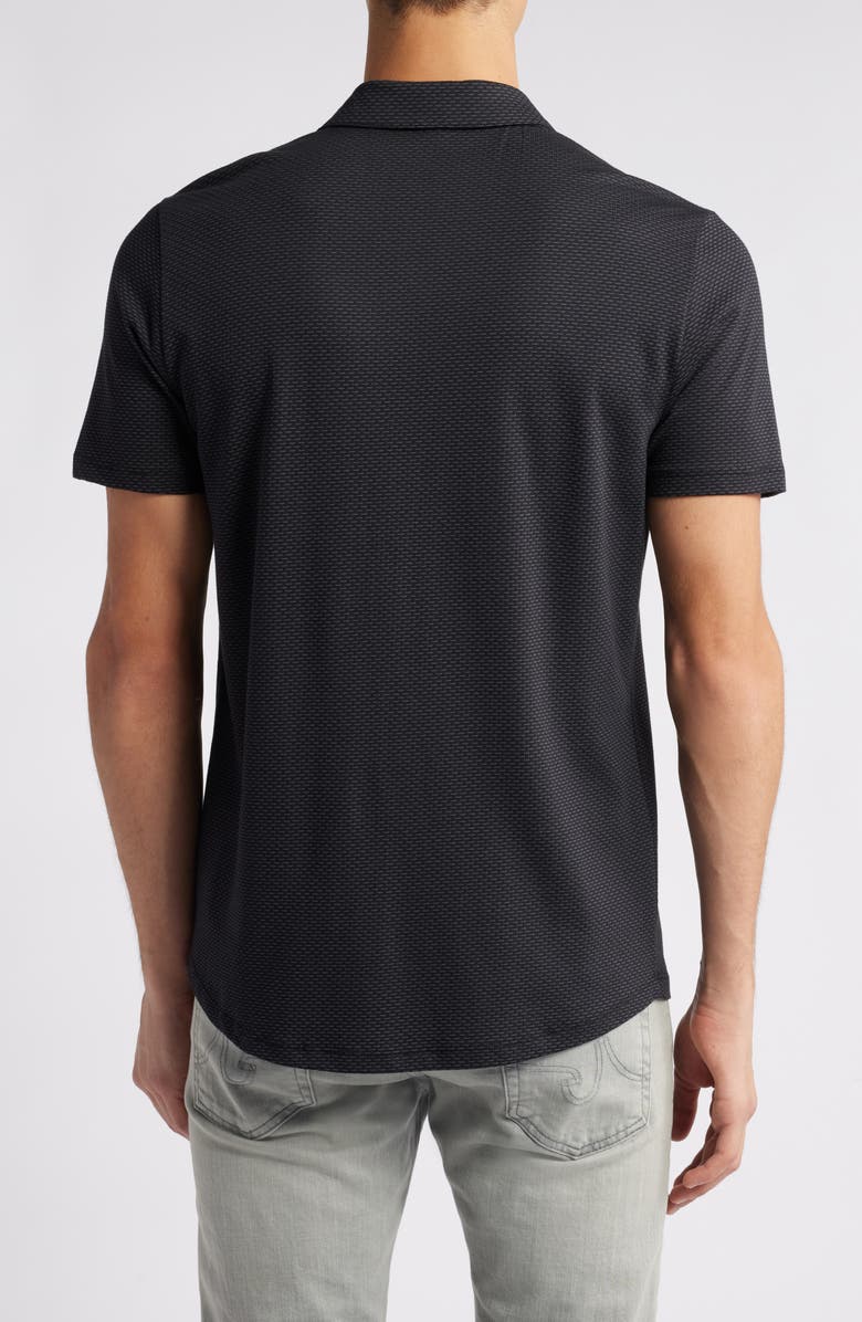 Robert Barakett Bonville Geo Jacquard Short Sleeve Cotton 
Modal Knit Button-Up Shirt, Alternate, color, 