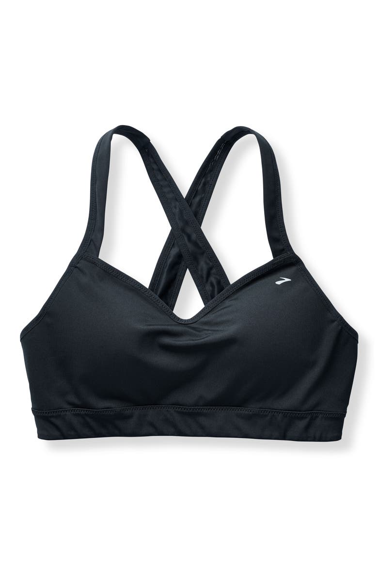 Uprise Cross Back Sports Bra, Main, color, BLACK