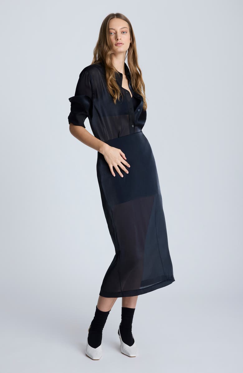 Kenneth Cole Sheer Pencil Skirt, Alternate, color, 