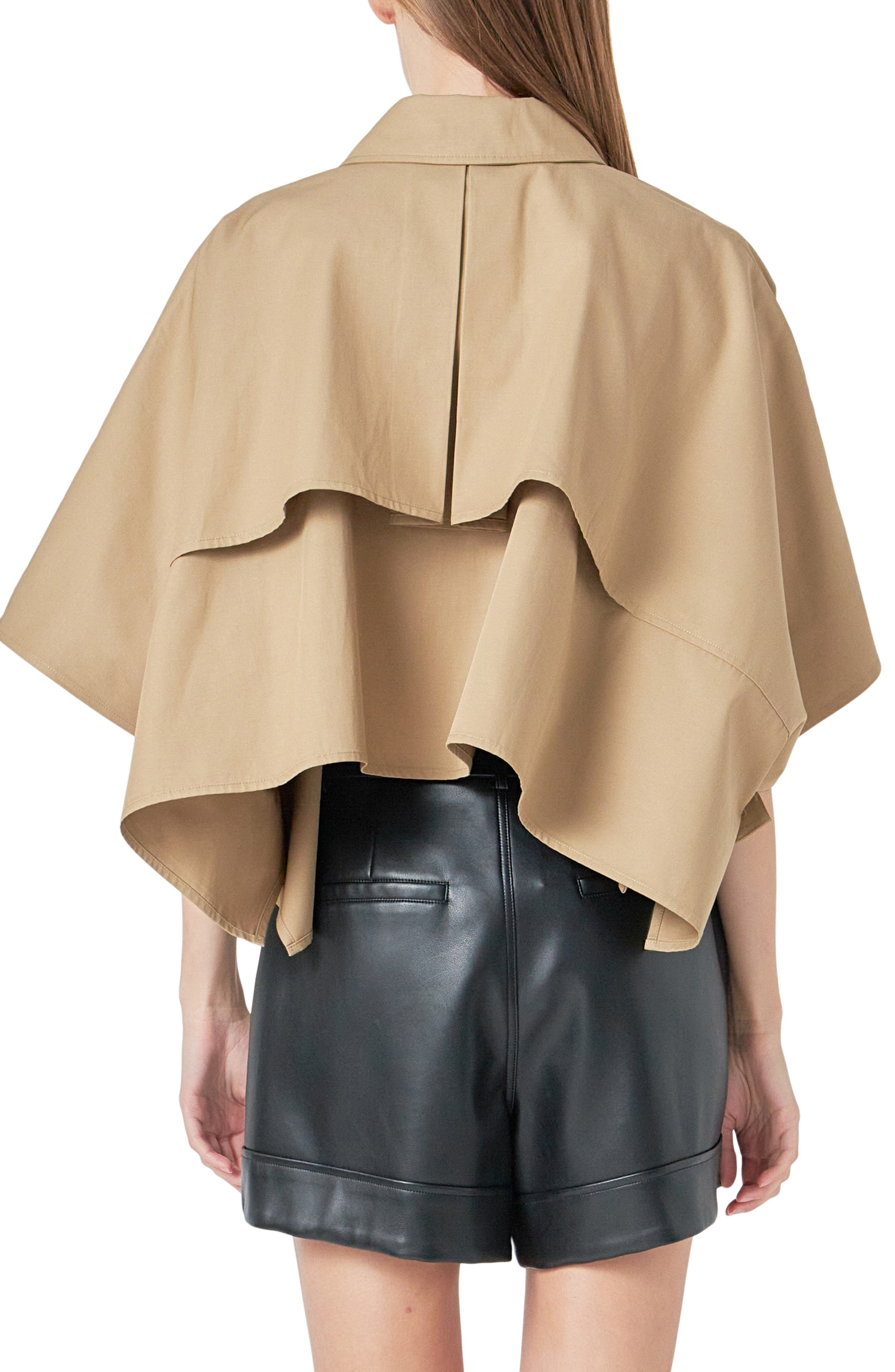 Collar Boxy Cape Shirt - image 2