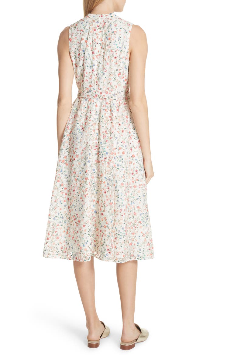 mini bloom burnout midi dress, Alternate, color, CREAM
