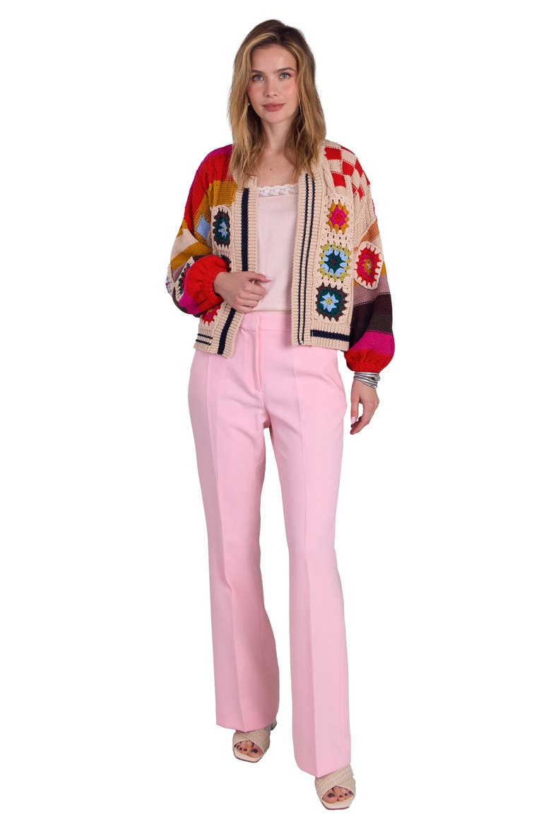 Colorful Crochet Cardigan, Alternate, color, IVORY