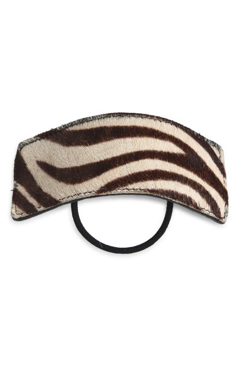 Zebra Calf Hair Ponytail Wrap