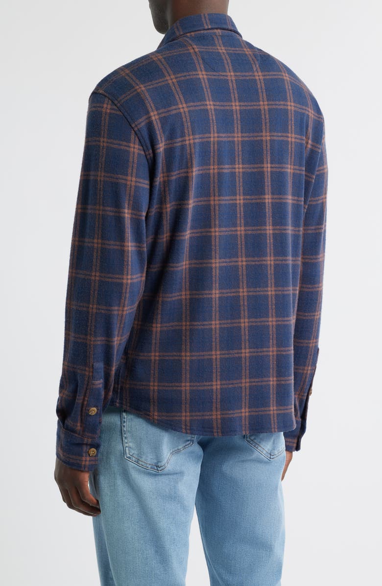 johnnie-O Judah Check Button-Up Flannel Overshirt, Alternate, color, Coffee