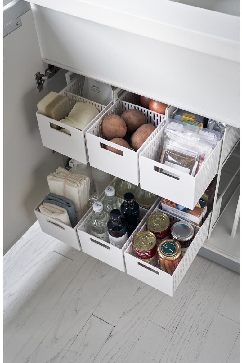 2-Tier Cabinet Storage Basket, Alternate, color, WHITE
