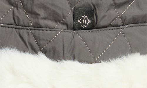Nanette Lepore Reversible Faux Fur Quilted Bucket Hat In Gray