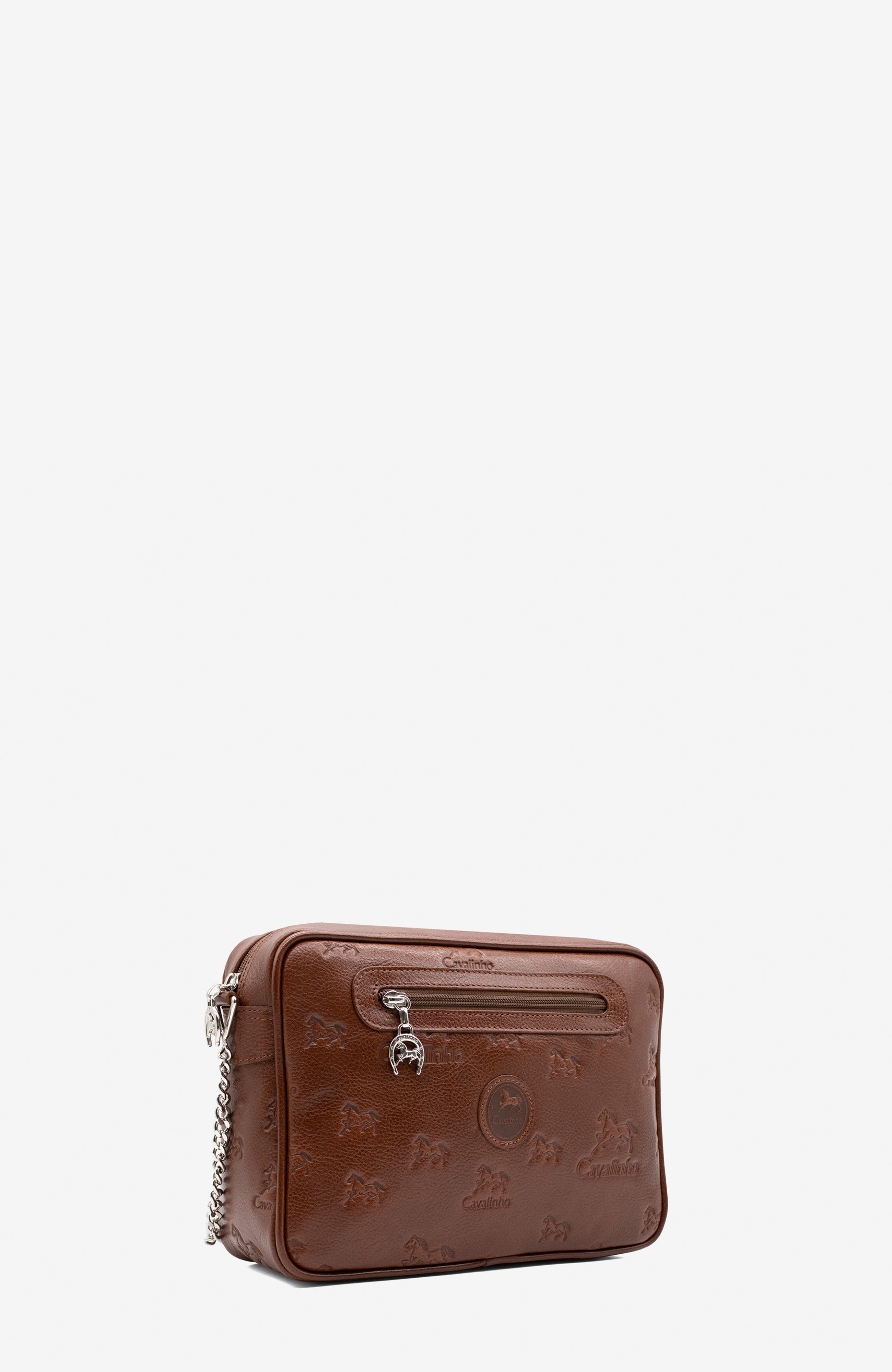 Cavalo Lusitano 251 Embossed Leather Crossbody Bag, Alternate, color, Camel Brown