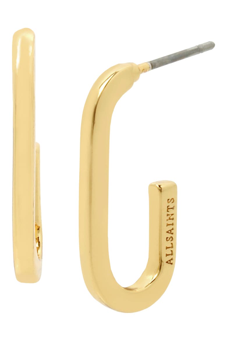 Small Oval Hoop Earrings, Main, color, SHINY GOLD