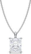 ALLUREZ Radiant Solitaire Lab Diamond Pendant Necklace 14K 3.0ct