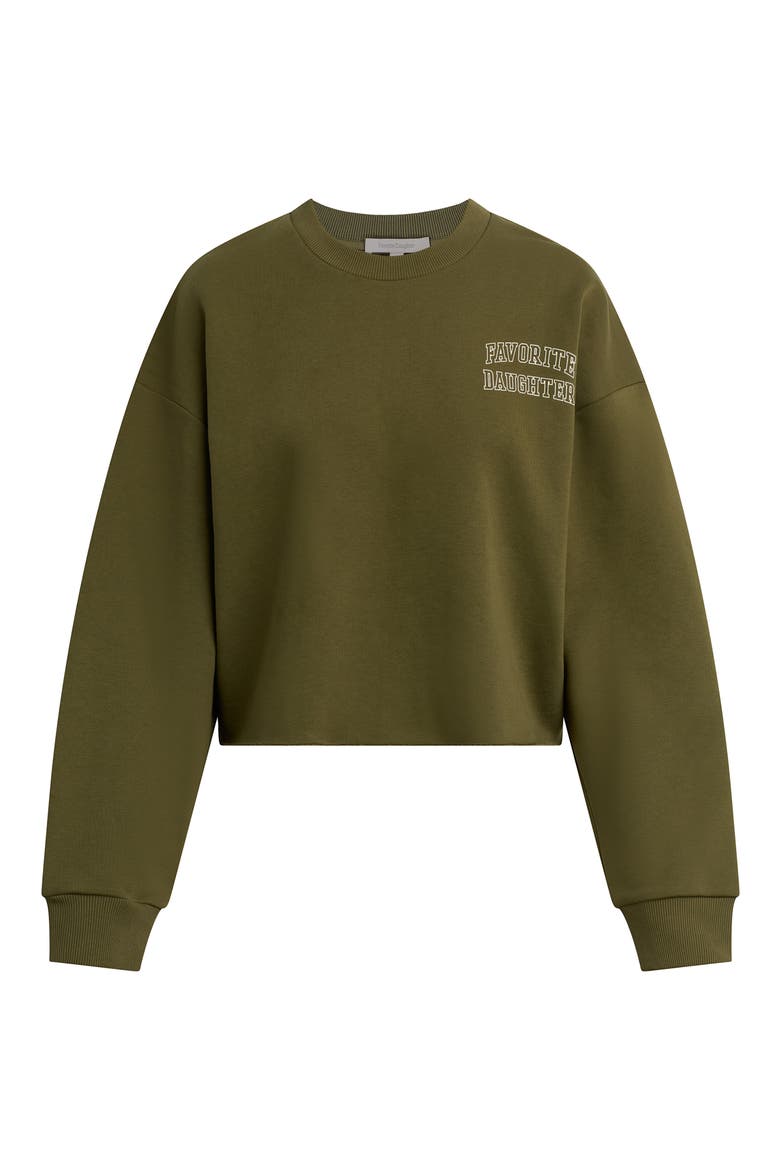 The Cropped Collegiate Sweatshirt, Main, color, SMOKETREE/ GARDENIA