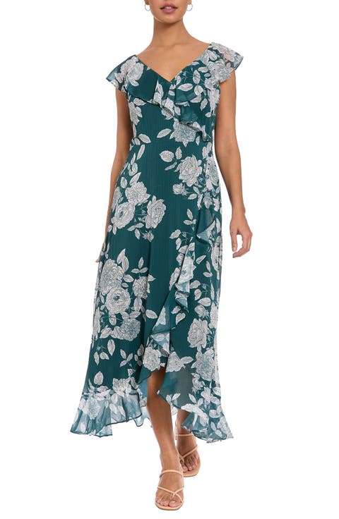 Ruffle Wrap Maxi Dress