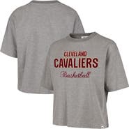 '47 Women's '47 Gray Cleveland Cavaliers Pivot Drop Needle Cropped T-Shirt