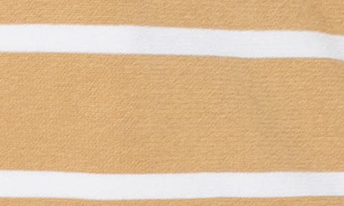 Liverpool Los Angeles Stripe V-neck Dolman Sleeve Sweater In Tan White Strpe