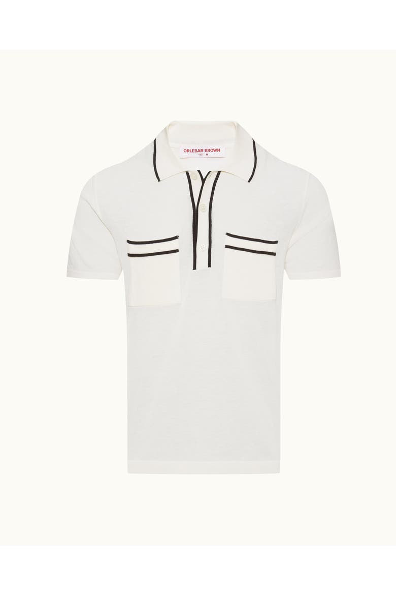 Keeling Tailored-Fit Polo Shirt, Alternate, color, White Sand/Black