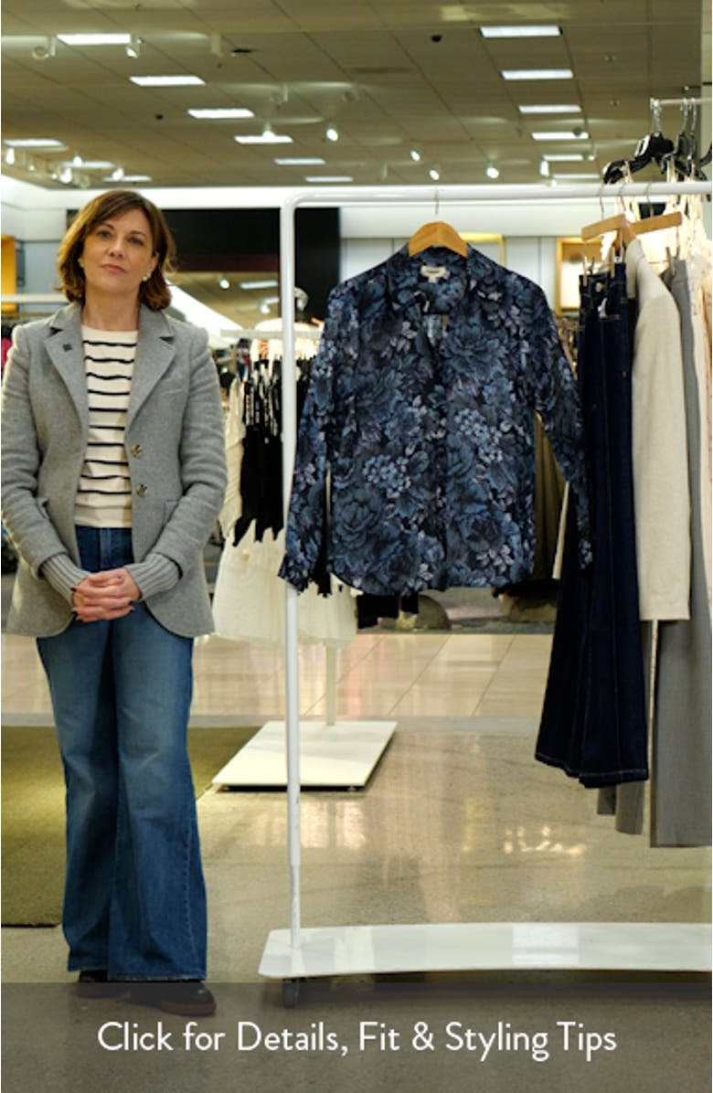 Nina Floral Print Silk Button-Up Shirt, sales video thumbnail