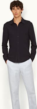 Orlebar Brown Giles Pique Classic Collar Cotton Pique Shirt
