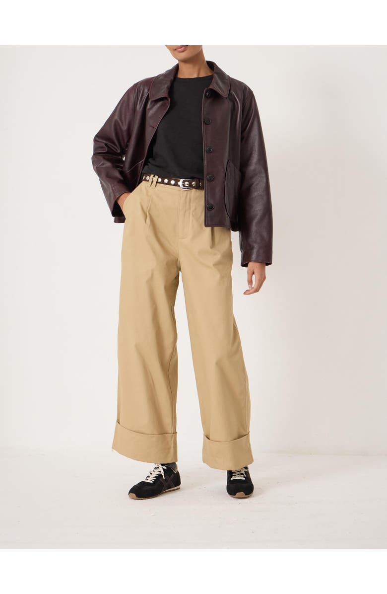 Hush Tori Turn Up Wide Leg Pants, Alternate, color, Stone Brown