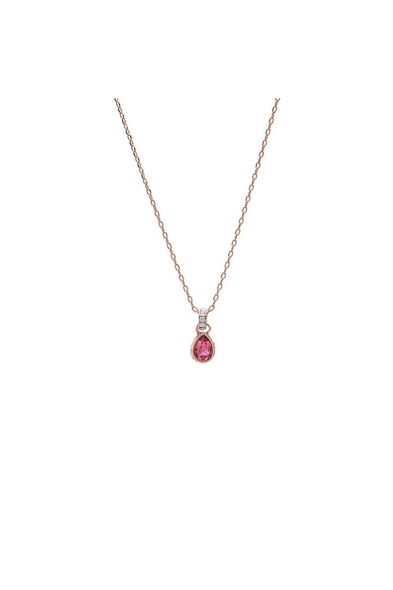 Pink Pear X Baguette Pendant Necklace, Main, color, Pink