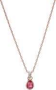 BY ADINA EDEN Pink Pear X Baguette Pendant Necklace