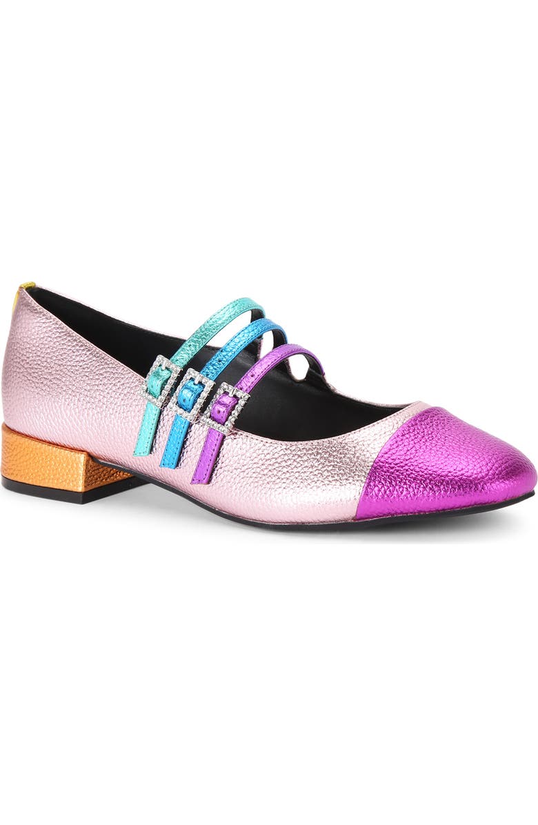 Kurt Geiger London Pierra Mary Jane Flat, Main, color, Purple Multi