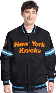 STARTER Men's Starter  Black New York Knicks Scout Varsity Full-Snap Jacket