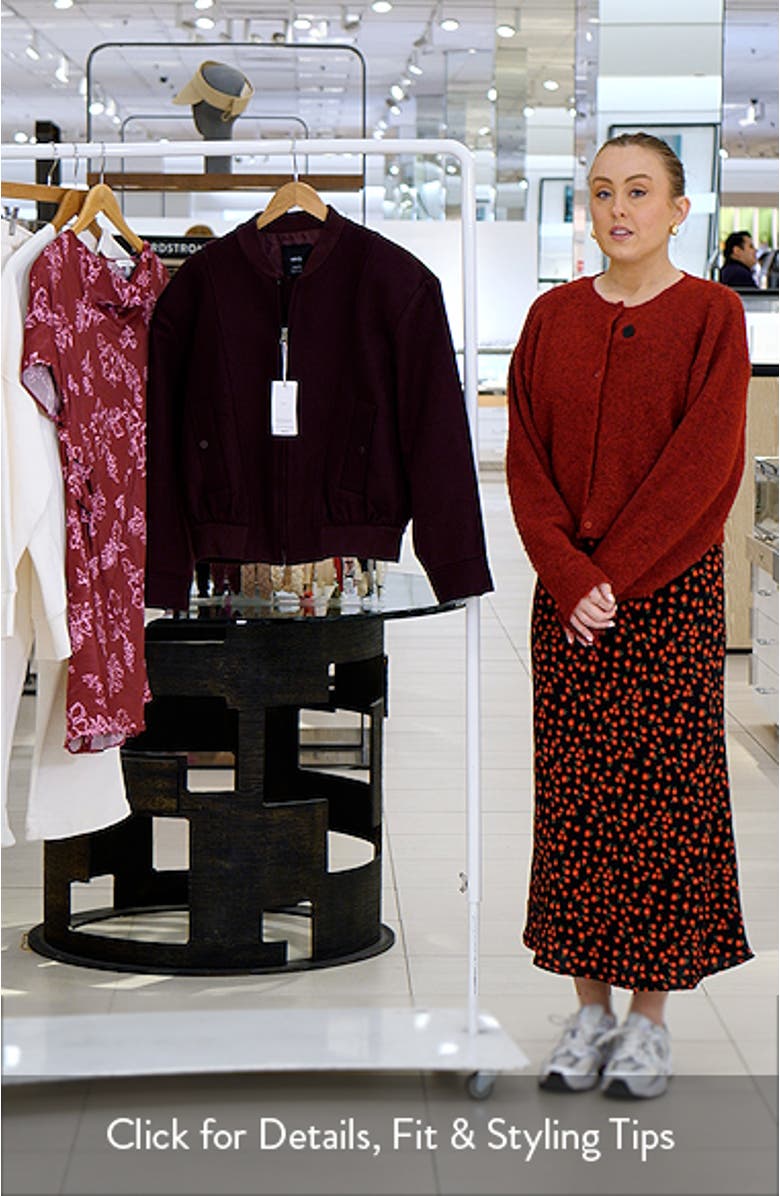 Oversize Wool Blend Bomber Jacket, sales video thumbnail