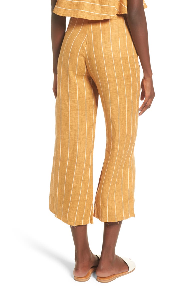 Como Wide Leg Crop Linen Pants, Alternate, color, COPENHAGEN STRIPE