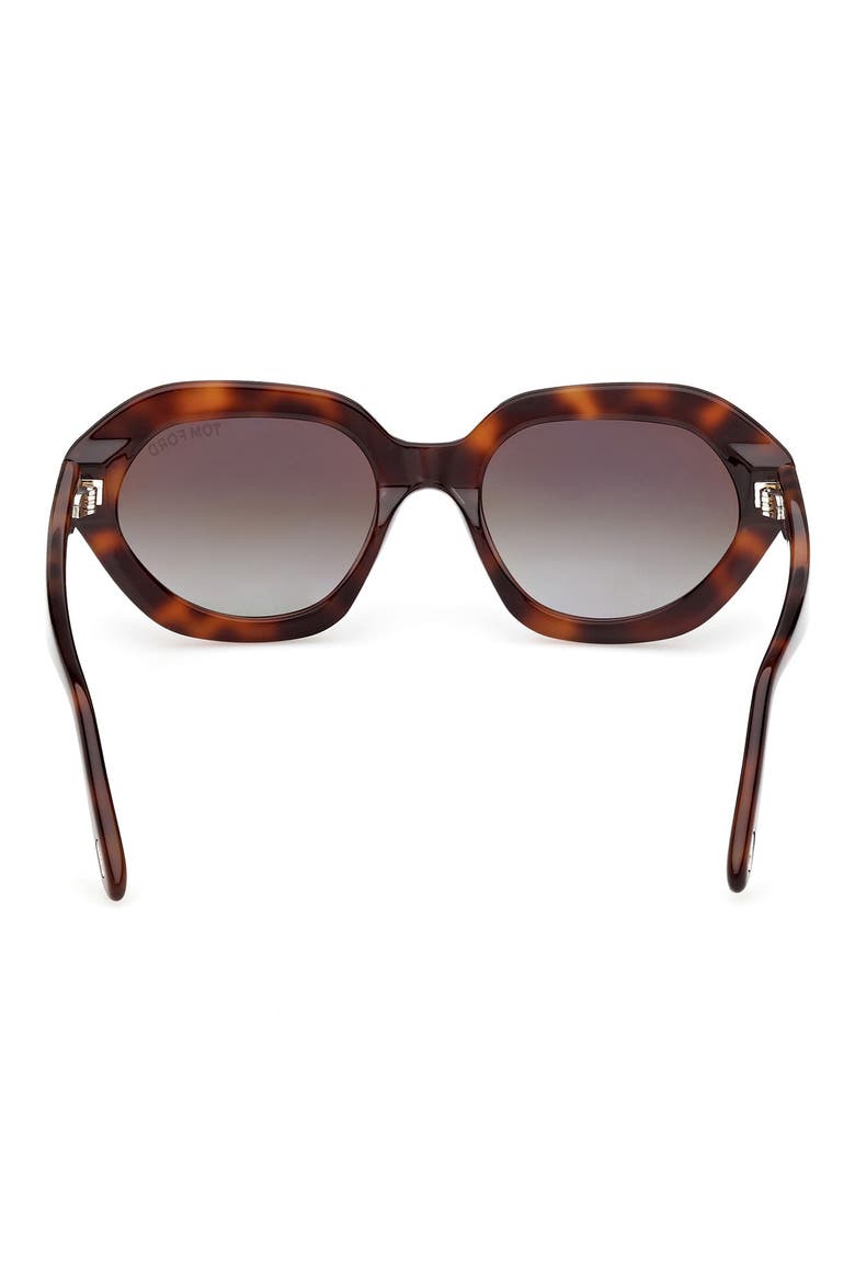 Meryl 53mm Gradient Geometric Sunglasses, Alternate, color, BLONDE HAVANA / GRADIENT GREEN