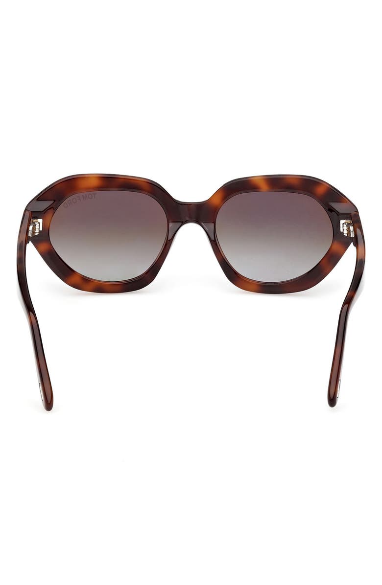 TOM FORD Meryl 53mm Gradient Geometric Sunglasses, Alternate, color, Blonde Havana / Gradient Green