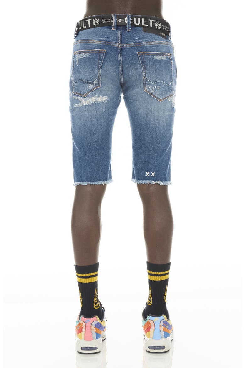 Rocker Belted Denim Shorts, Alternate, color, RAZOR