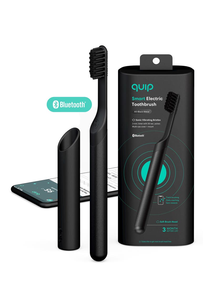 Smart Rechargeable Electric Toothbrush Starter Kit, Alternate, color, BLACK