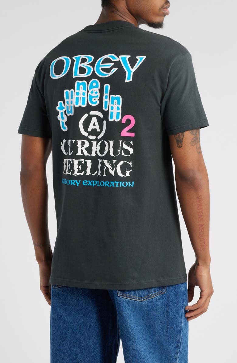 Obey Sensory Exploration Cotton Graphic T-Shirt, Alternate, color, Vintage Black