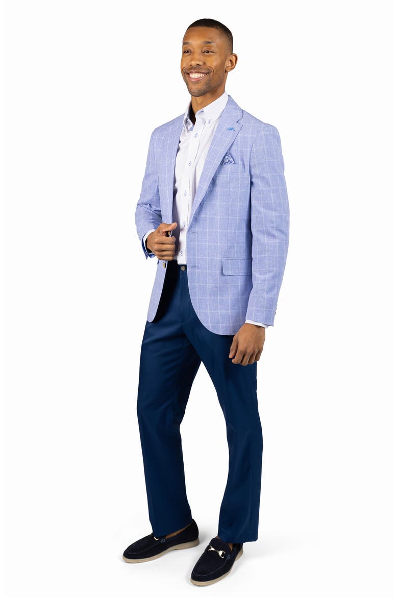Mélange Yarn Dyed Windowpane Sport Coat, Alternate, color, LIGHT BLUE