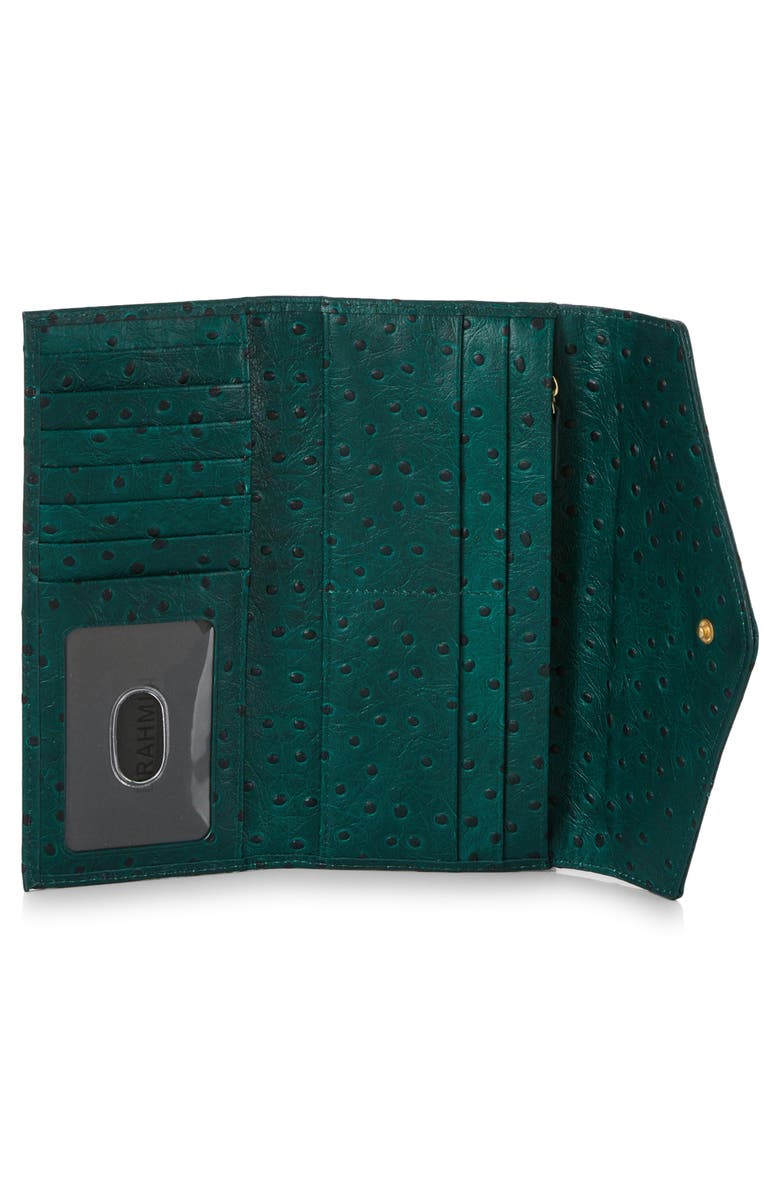 Brahmin Veronica Leather Envelope Wallet, Alternate, color, Emerald