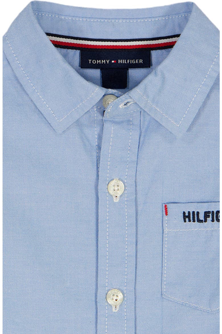 Logo Short Sleeve Button-Up Shirt & Shorts Set, Alternate, color, BLUE