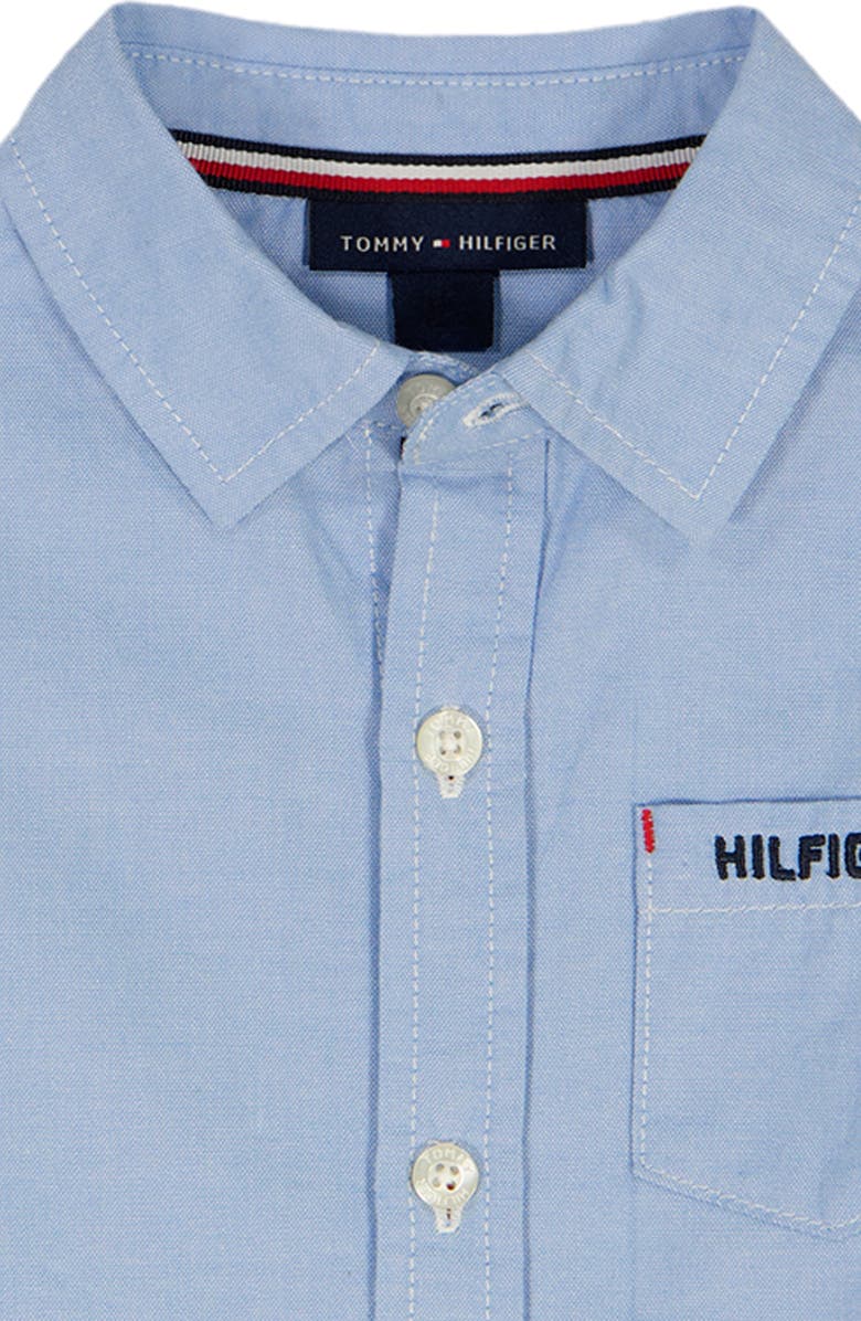 Tommy Hilfiger Logo Short Sleeve Button-Up Shirt & Shorts Set, Alternate, color, Blue