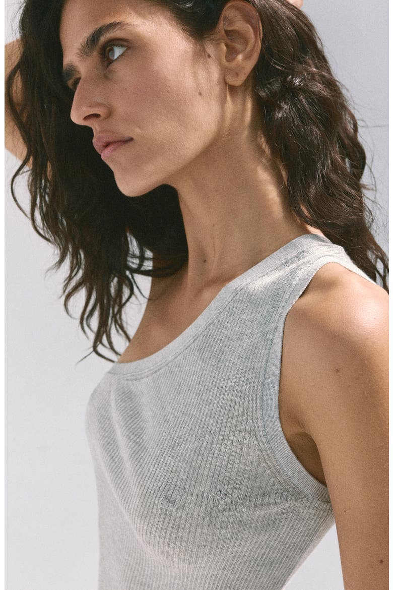 One-Shoulder Rib Top, Alternate, color, LIGHT HEATHER GREY