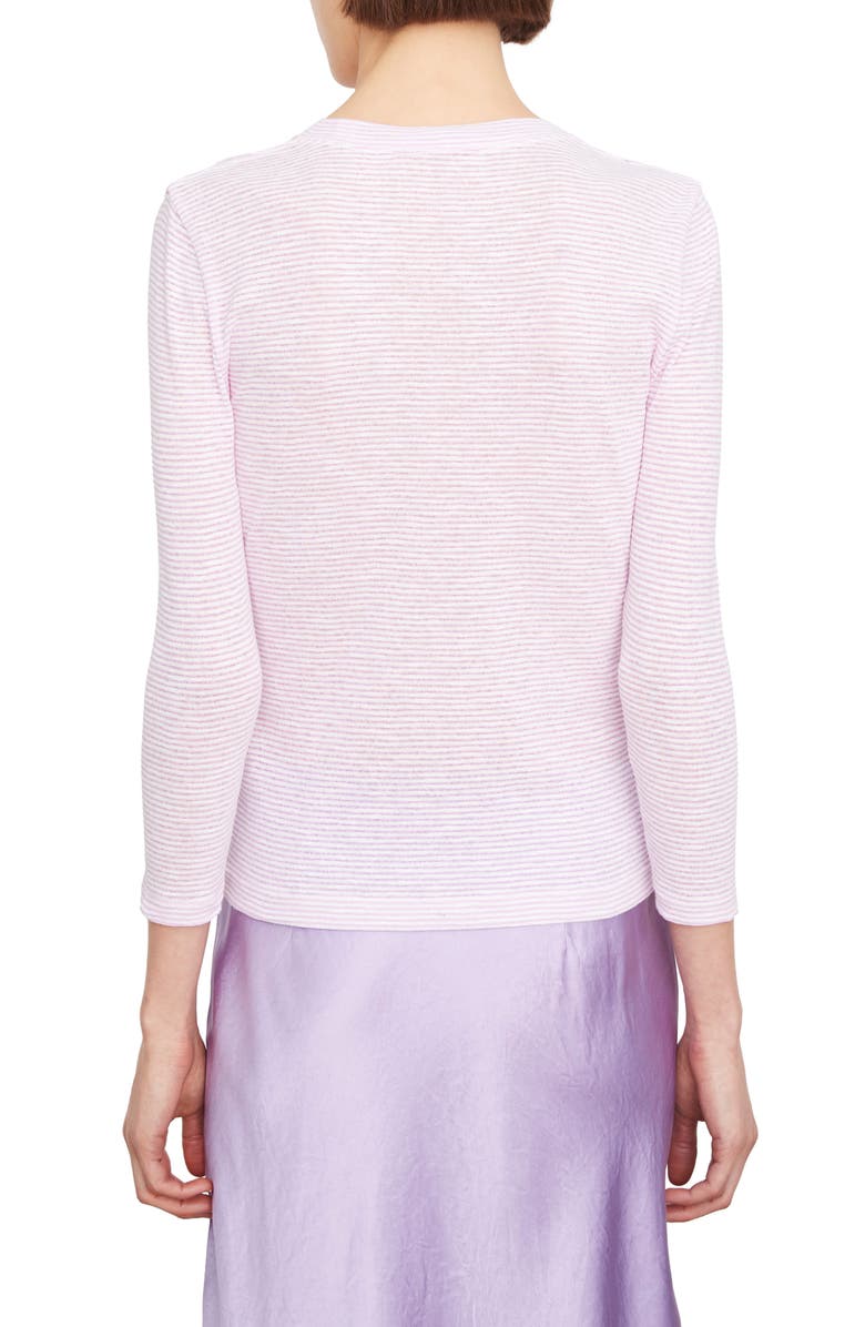 Vince Microstripe Three-Quarter Sleeve T-Shirt, Alternate, color, 