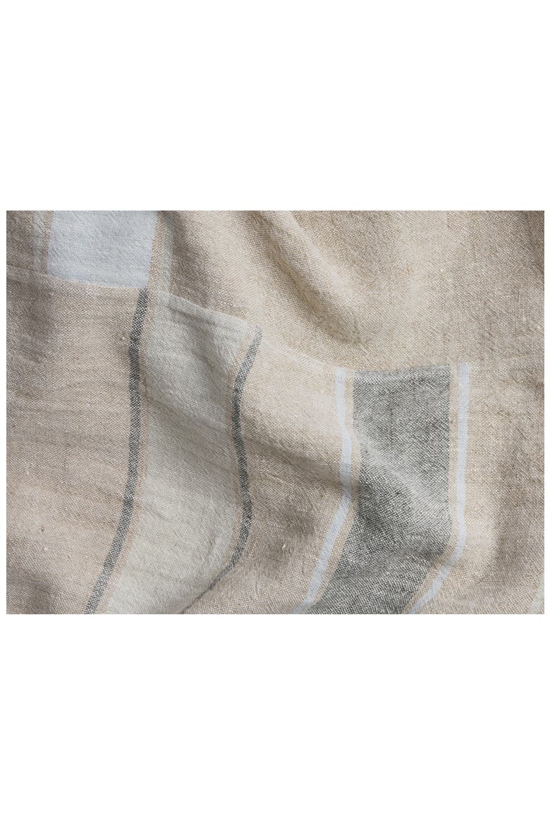 Heritage Linen Duvet Cover, Alternate, color, NATURAL STRIPE COOL