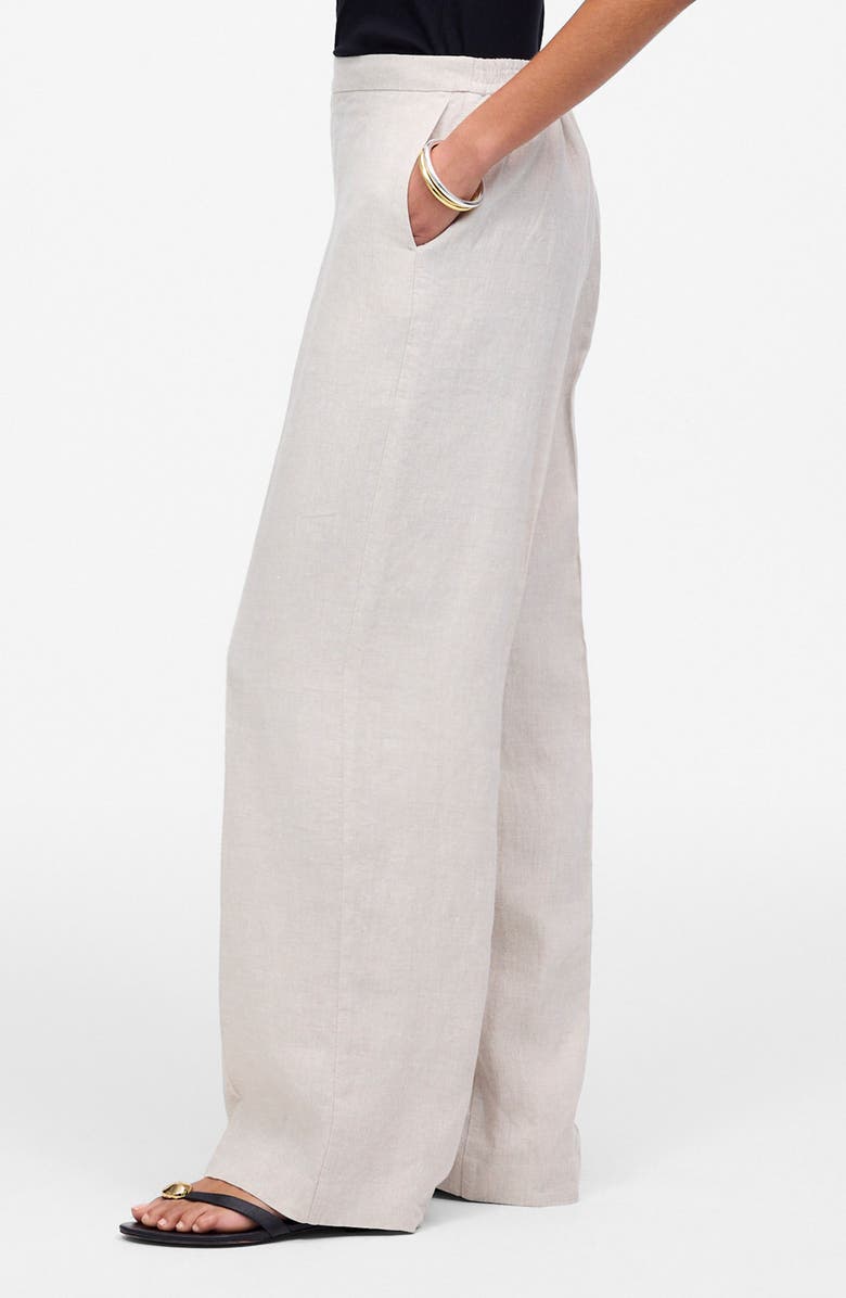 Madewell The Easy Linen Pull-On Pants, Alternate, color, Oat Color Linen